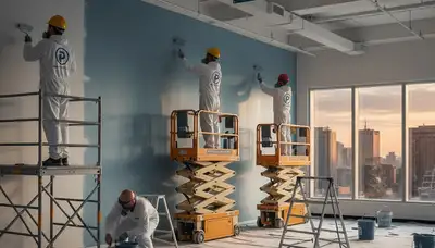 Commercial painting crew applying durable exterior finish in St. Louis, MO