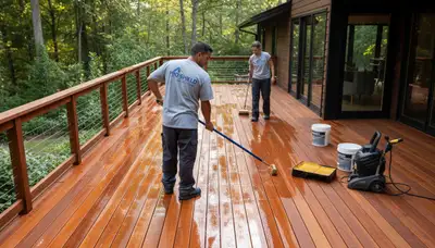 Professional deck sealing service in St. Louis, MO protects wood from weather damage