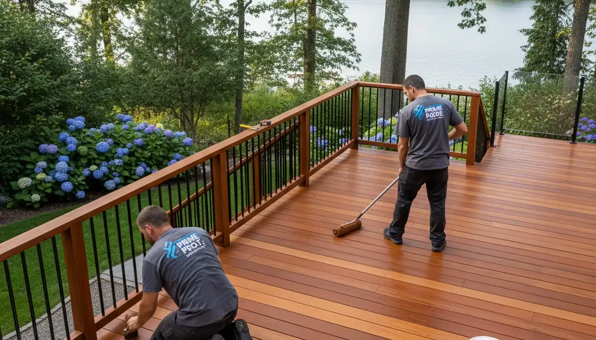 Deck staining service in St Louis, MO with UV-resistant finish for durable outdoor protection