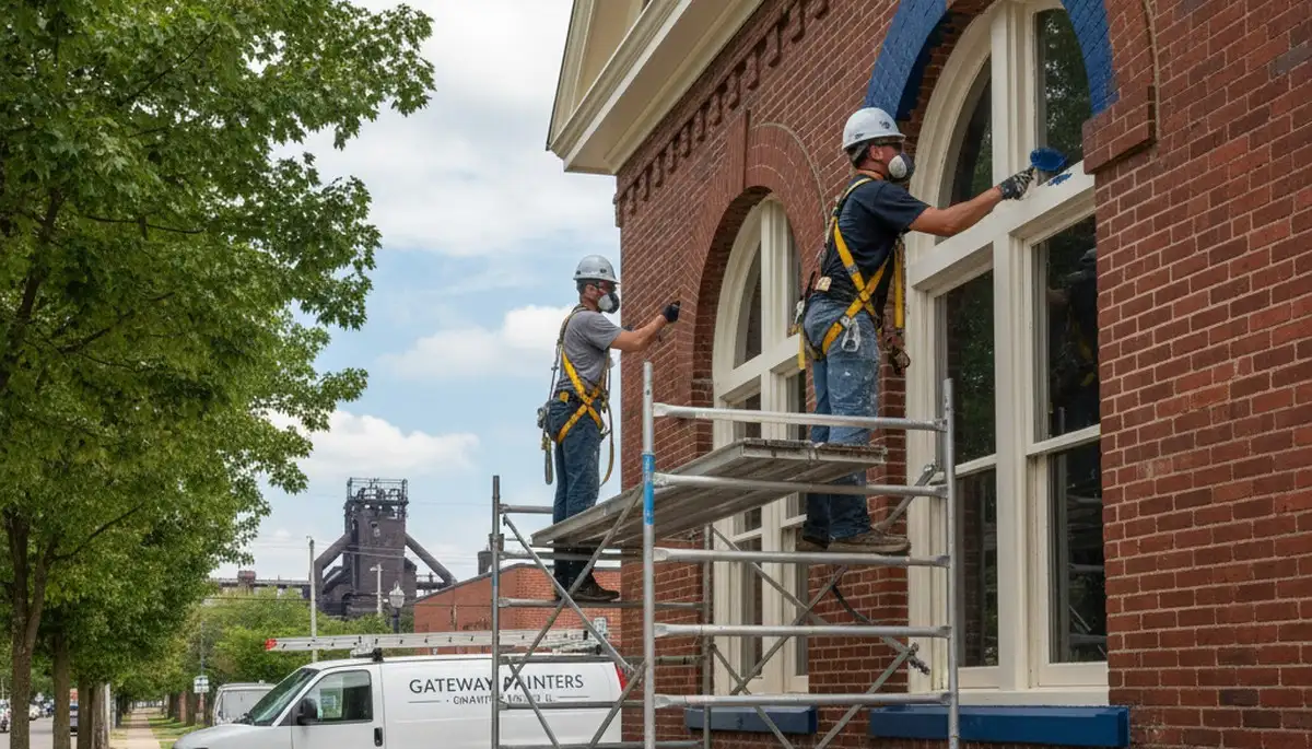 Exterior painting crew serving St. Louis, MO on a residential home with professional prep and finish