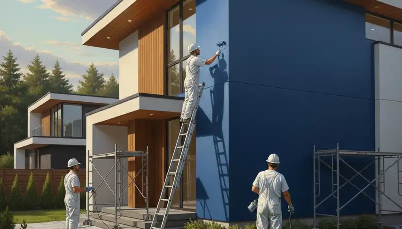 St Louis, MO house painting crew applying exterior paint for weather protection