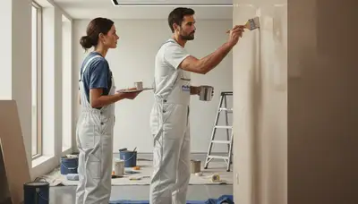 St Louis, MO painter performing home exterior paint touch-up service