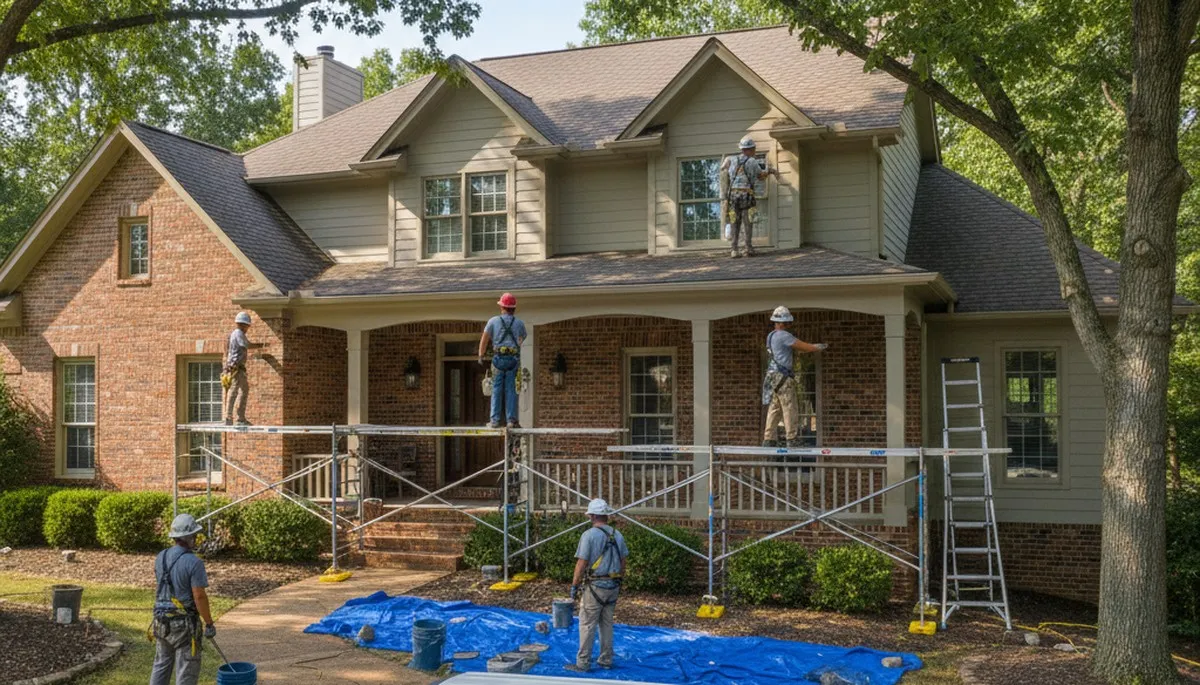 Exterior painting crew providing professional house painting services in St Louis, MO